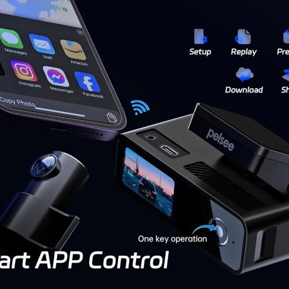 Pelsee Dash Cam Front and Rear, 4K Single Front Dash Camera, 2K/1080P - Picture 2 of 6